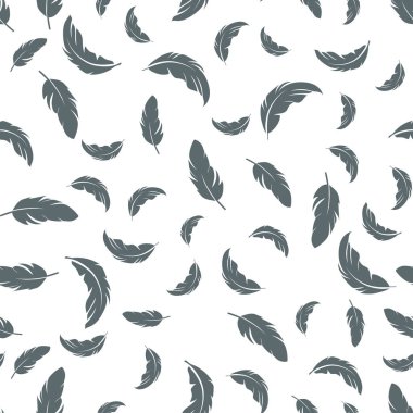 Beyaz arka plan üzerinde tüy seamless modeli. Vintage kart kumaş tasarımı için. Tavus kuşu tüyü seamless modeli