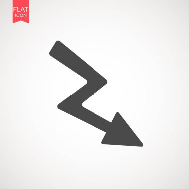 Arrow Simgesi gri arkaplanda izole edildi. Web siteniz için ok sembolü, logo, uygulama, UI. Vektör illüstrasyonu, EPS10 .