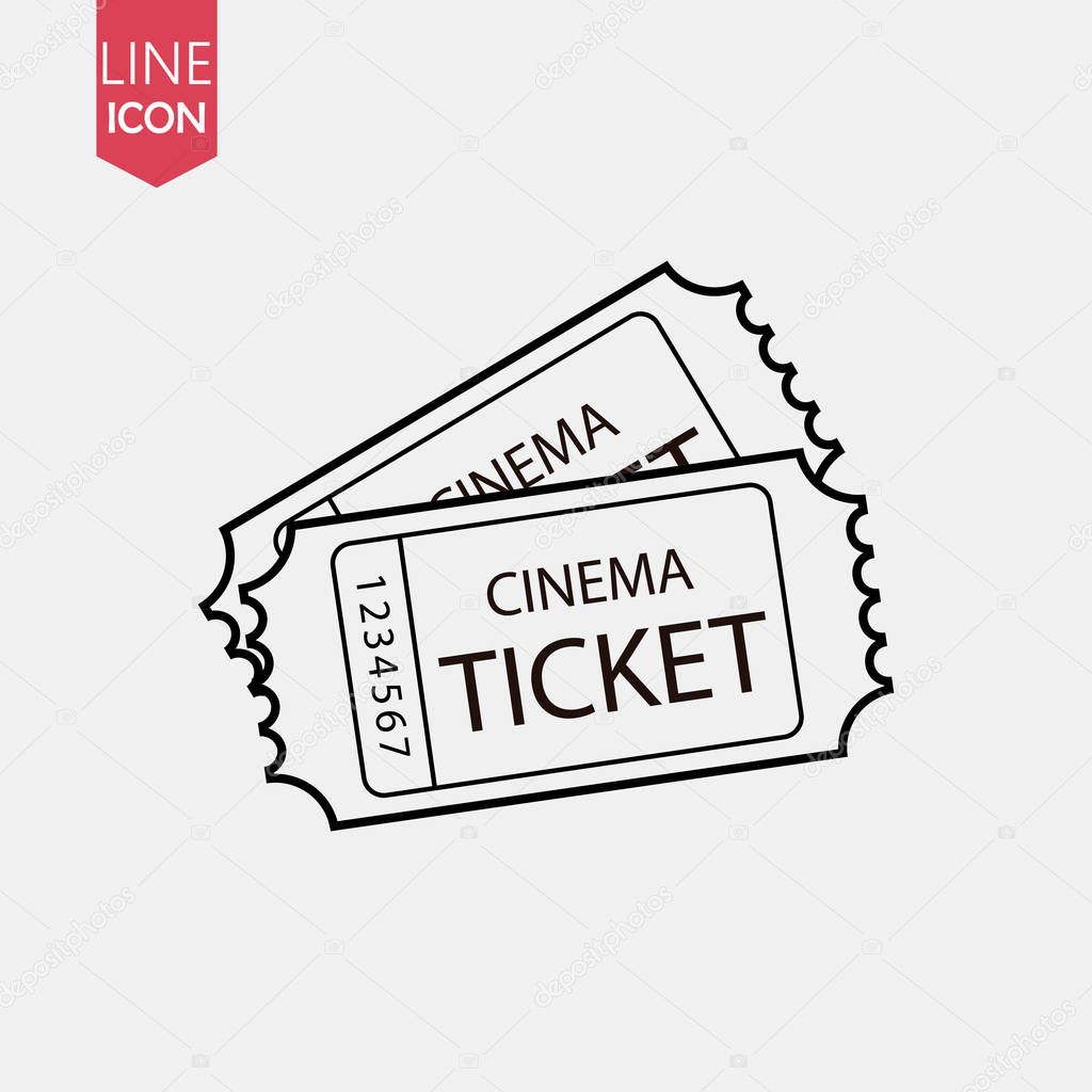 Retro cinema tickets icon vector . Vintage movie tickets design. Vector illustration.