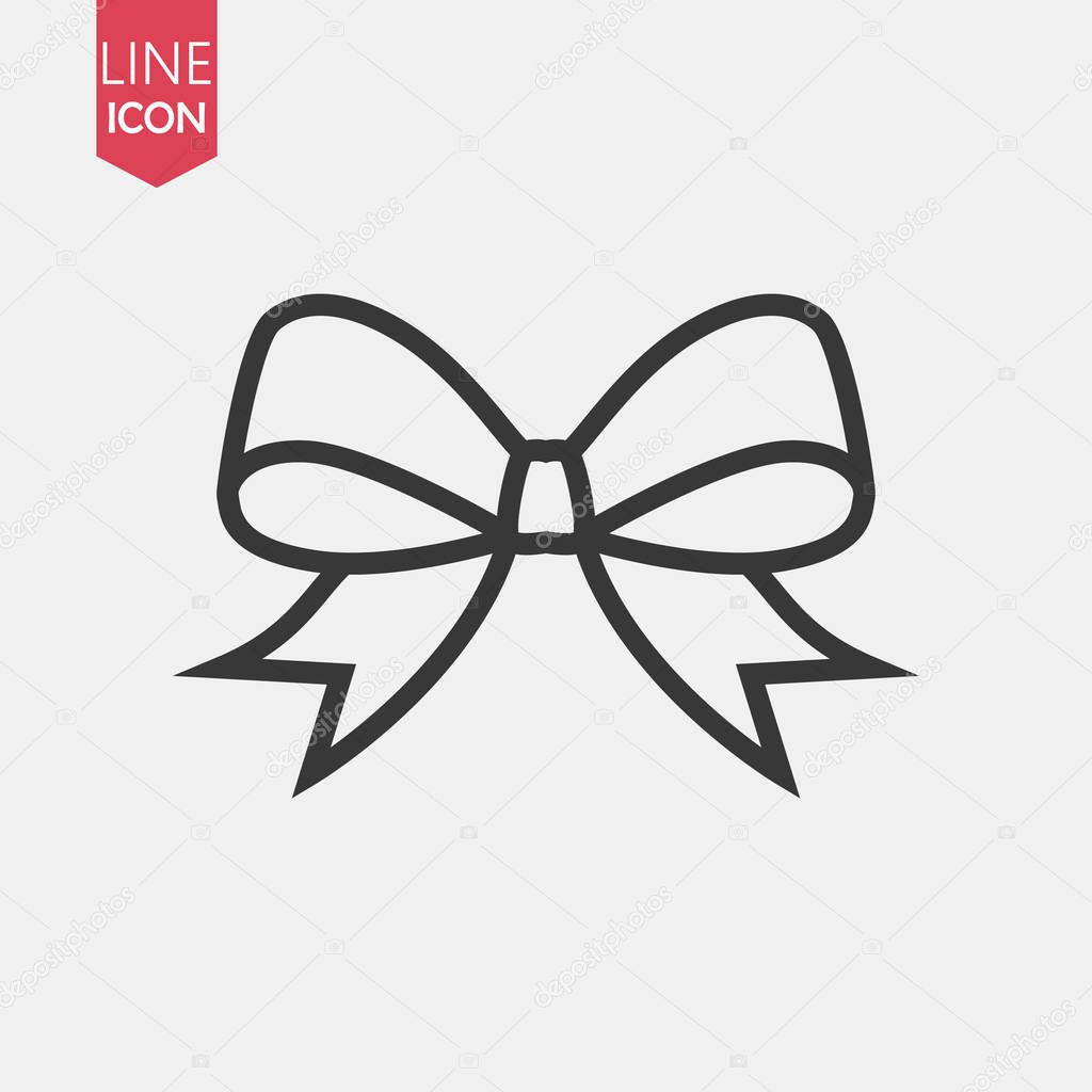 Bow line icon in trendy flat style isolated on white background. Ribbon symbol for your web site design, logo, app, UI. Vector illustration, EPS10