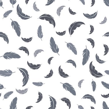 Beyaz arka plan üzerinde tüy seamless modeli. Vintage kart kumaş tasarımı için. Tavus kuşu tüyü seamless modeli.