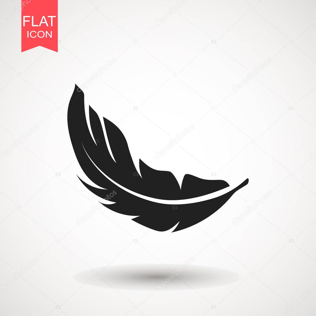 Feather icon, Vector, Silhouette, Icon, Logo. eps10. Flat vector illustration for web site or mobile app.