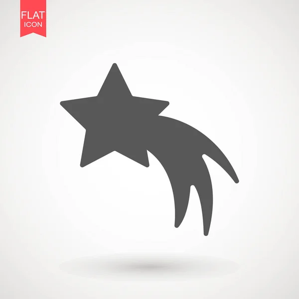 Un vettore stellare in caduta. Stella cadente isolata dallo sfondo. Icona di meteorite o cometa con coda — Vettoriale Stock
