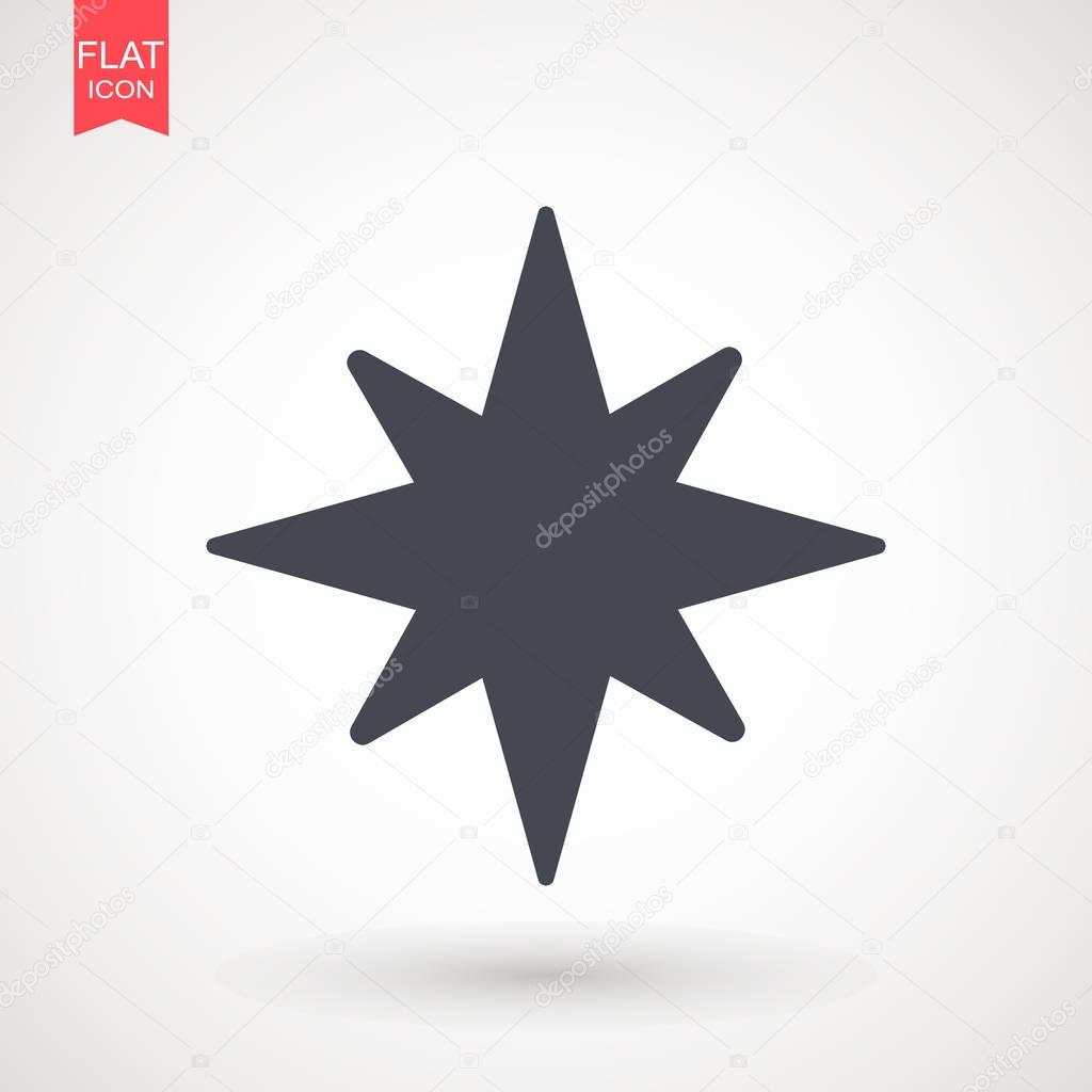 Eight point star vector shape , grey favorite web symbol. Star Icon vector. Simple flat symbol . Perfect pictogram illustration on white background