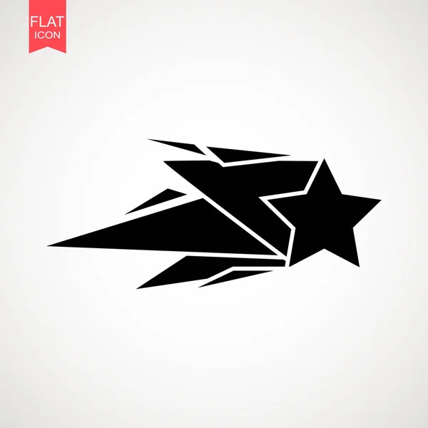 Falling star vector . Shooting star isolated from background. Icon of meteorite or comet with tail — Stock Vector