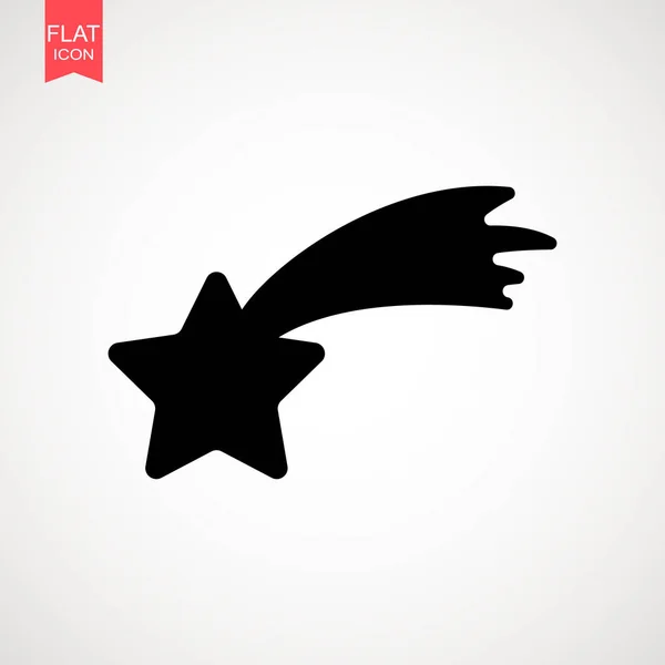 Falling star vector. Shooting star geïsoleerd van de achtergrond. Pictogram van de meteoriet of komeet met staart — Stockvector