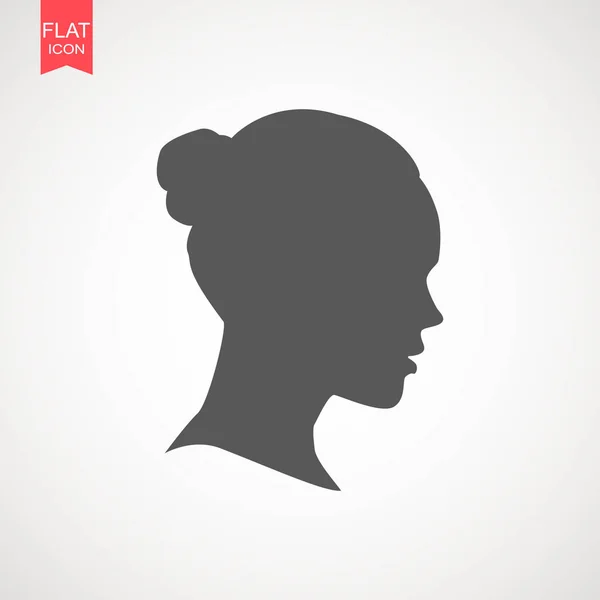 Fiatal nő fejét vektoros silhouette elszigetelt fehér background. Álló nő a profil, elszigetelt silhouette - vektor illusztráció — Stock Vector