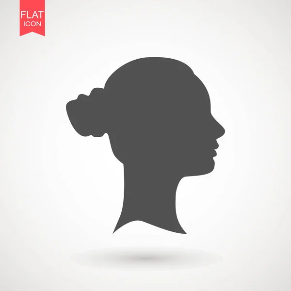 Fiatal nő fejét vektoros silhouette elszigetelt fehér background. Álló nő a profil, elszigetelt silhouette - vektor illusztráció — Stock Vector