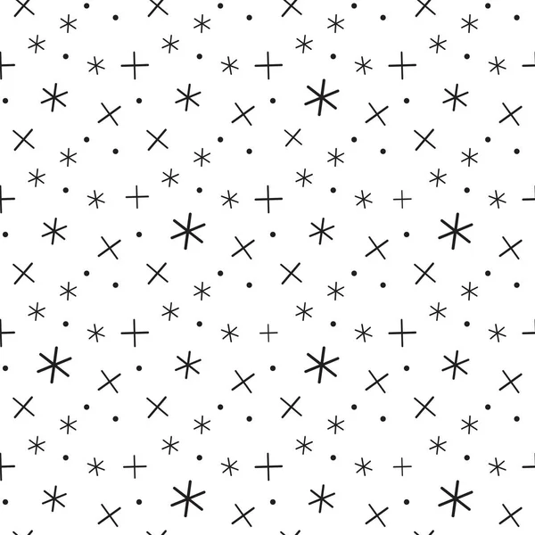 Matematik sembolü desen. Matematik geometrik sorunsuz. Artı, çarpma işaretleri üzerinden arka plan. Beyaz arka plan üzerinde. Geometrik yıldız seamless modeli.