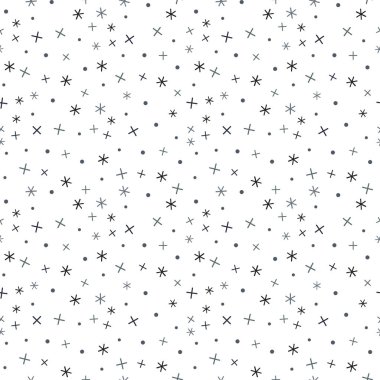 Matematik sembolü desen. Matematik geometrik sorunsuz. Artı, çarpma işaretleri üzerinden arka plan. Beyaz arka plan üzerinde. Geometrik yıldız seamless modeli.