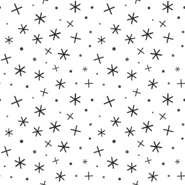 Matematik sembolü desen. Matematik geometrik sorunsuz. Artı, çarpma işaretleri üzerinden arka plan. Beyaz arka plan üzerinde. Geometrik yıldız seamless modeli.