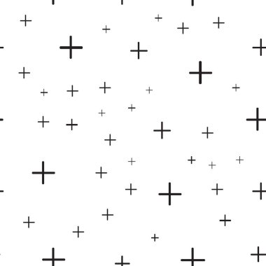 Matematik sembolü desen. Matematik geometrik sorunsuz. Arka plan artı işaretleri üzerinden. Beyaz arka plan üzerinde. Geometrik yıldız seamless modeli.