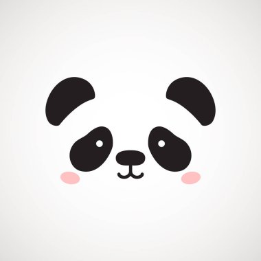 Sevimli panda yüz. Vektör çizim ayı panda. Logo tasarım şablonu. Hayvan logo kavramı simgesi.