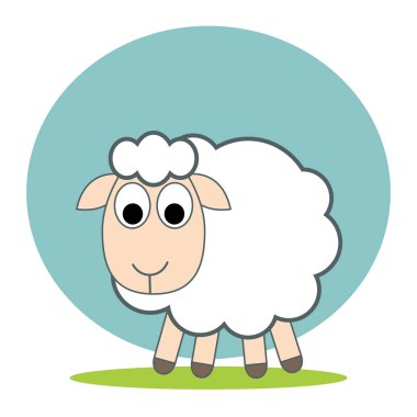 Koyun vektör simge düz. Koyun simgesi Web, mobil ve infographics kroki. Elle çizilmiş. Beyaz arka plan üzerinde izole.