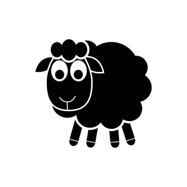 Koyun vektör simge düz. Koyun simgesi Web, mobil ve infographics kroki. Elle çizilmiş. Beyaz arka plan üzerinde izole.