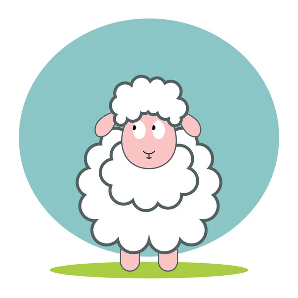 Icône de vecteur plat mouton. Icône de croquis de mouton pour web, mobile et infographie. Tiré à la main. Isolé sur fond blanc . — Image vectorielle