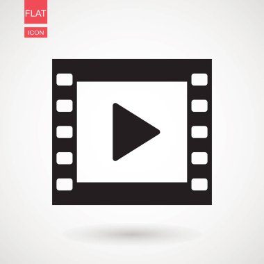 Video simgesi. Film şeridi vektör, düz tasarım en iyi vektör simgesi