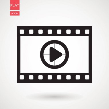 Video simgesi. Film şeridi vektör, düz tasarım en iyi vektör simgesi