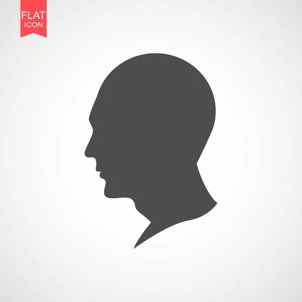 Menselijk hoofd silhouet. Het kan worden gebruikt als onderdeel van verschillende grafische composities, of op zich. — Stockvector