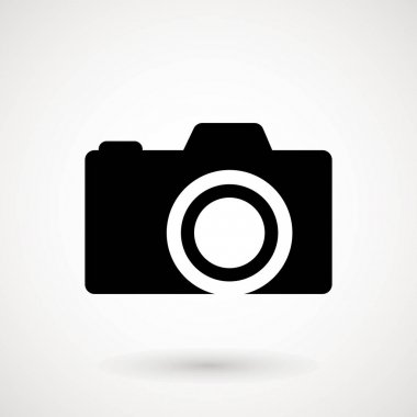Kamera simgesi, düz fotoğraf kamera vektör izole. Modern basit anlık fotoğraf işareti. Anlık fotoğraf Internet kavramı. Web sitesi tasarımı, web düğme, mobil uygulama Logo illüstrasyon trendy simgesi