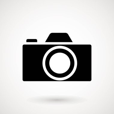 Kamera simgesi, düz fotoğraf kamera vektör izole. Modern basit anlık fotoğraf işareti. Anlık fotoğraf Internet kavramı. Web sitesi tasarımı, web düğme, mobil uygulama Logo illüstrasyon trendy simgesi