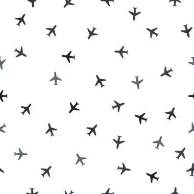 Uçak desen. Uçak sorunsuz doku. Uçaklar gökyüzünde. Sonsuz illüstrasyon, resim. Yaratıcı, lüks gradyan stilini. Kartı, kumaş, giyim, şal, sarıcı, web, kapak, etiket, afiş, poster baskı