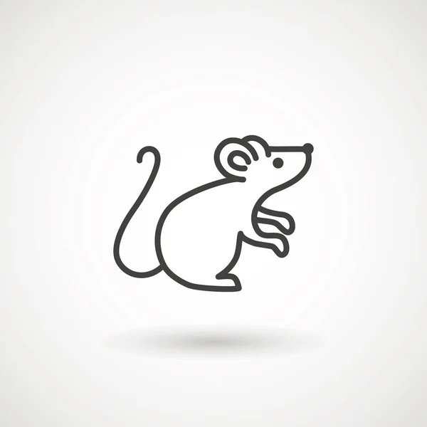 Ícone do vetor do rato. Figura vetorial de linha do mouse. Vector delinear animal floresta para web e design. Chinês horóscopo ícone linha fina . —  Vetores de Stock