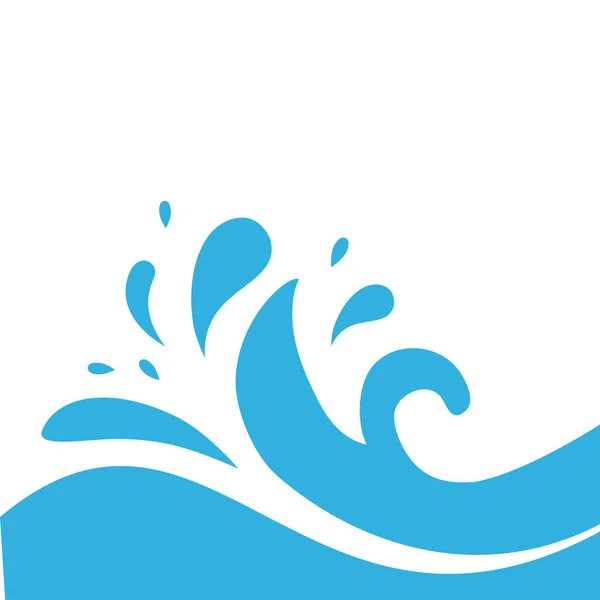 Su Dalgası Logosu soyut tasarımı. Süt Logosu konsepti. Dalgalar Sıçrayan Düz — Stok Vektör