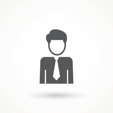 Bilgi grafikleri, web siteleri ve yazdırma ortamı ve arayüzleri için uygun bir erkek avatar simgesi. İş adamı giysisindeki adamın kullanıcı vektörü İş adamı simgesi.