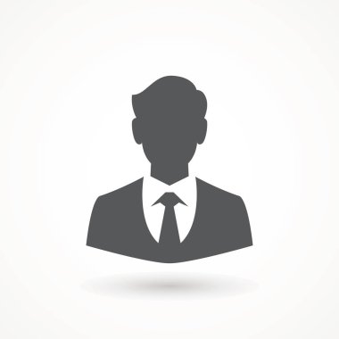 Bilgi grafikleri, web siteleri ve yazdırma ortamı ve arayüzleri için uygun bir erkek avatar simgesi. İş adamı giysisindeki adamın kullanıcı vektörü İş adamı simgesi.