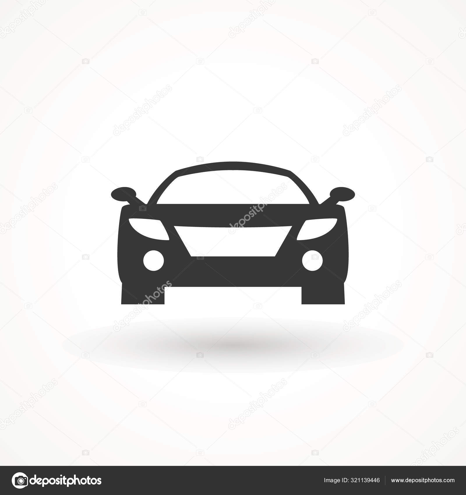 Car vector icon. Isolated simple view front logo illustration