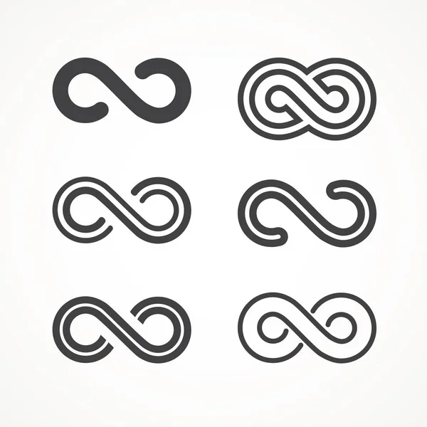 Infinity Symbol Vector Logos Set Black Contours Of Different Shapes Thickness And Style Isolated On White Symbol Of Repetition And Unlimited Cyclicity Stock Images Page Everypixel