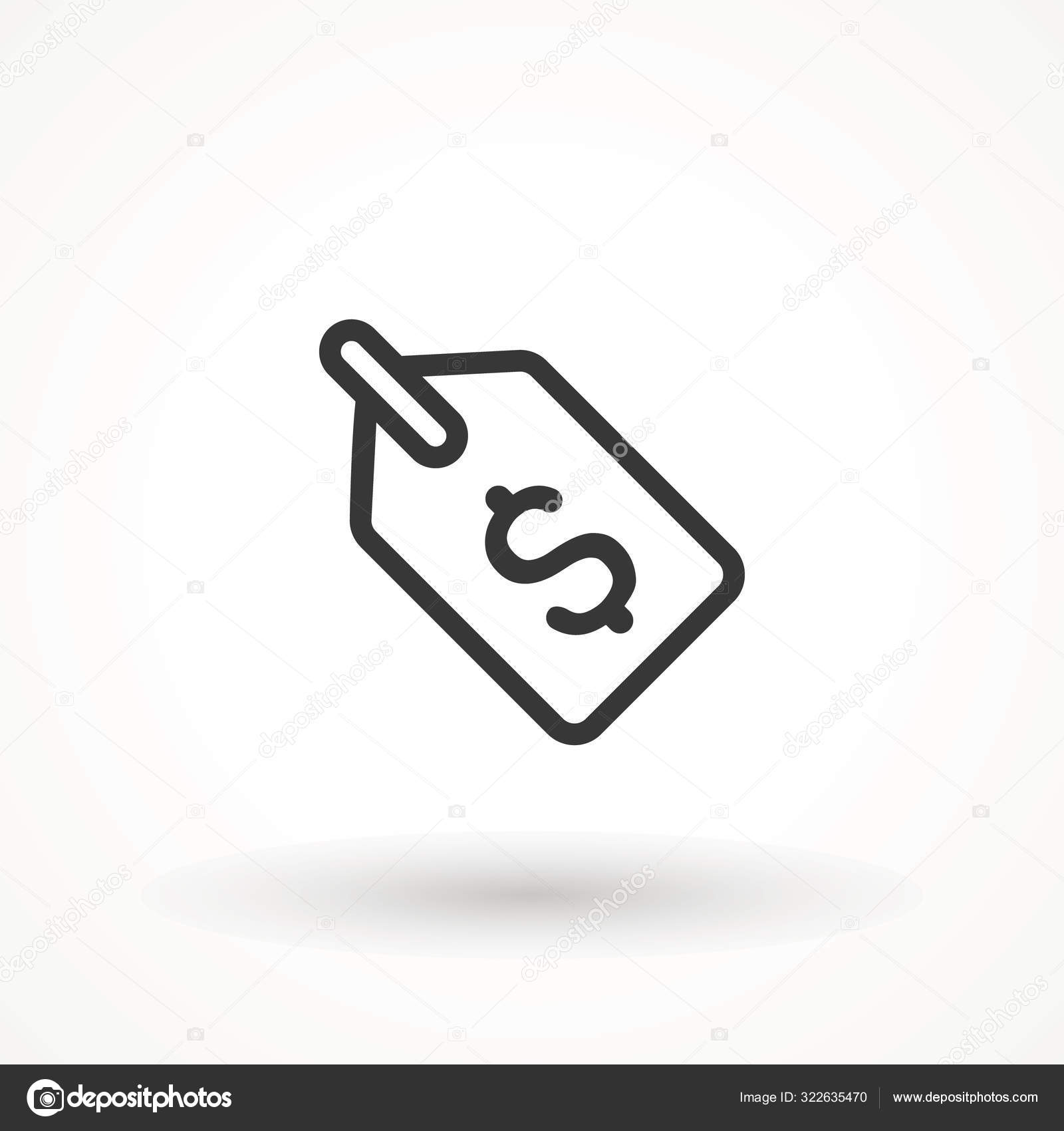 値札のアイコン。ラベル販売価格タグアイコンピクトグラム絶縁ベクトル。割引商品ショッピング ストックベクター ©aygunaliyeva  322635470