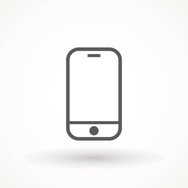 Akıllı telefon simgesi vektörü, beyaz arkaplanda izole edilmiş modada düz stil. Cep telefonu hattı simgesi. Akıllı telefon vektör illüstrasyonu