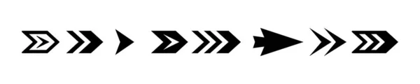 Frecce icona impostata. Diverse icone Freccia nera, insieme vettoriale. Elementi astratti per infografica aziendale. Tendenza su e giù — Vettoriale Stock