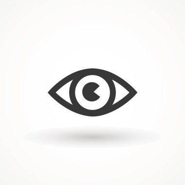 Göz, göz ve görme simgesi. Web sitesi sayfası ve mobil uygulaması tasarım vektör öğesi. Görünümü, bak, görüş, göz atmak, peek, belirti, dekko, eyebeam, eyewink iz. Düz tasarım stili.