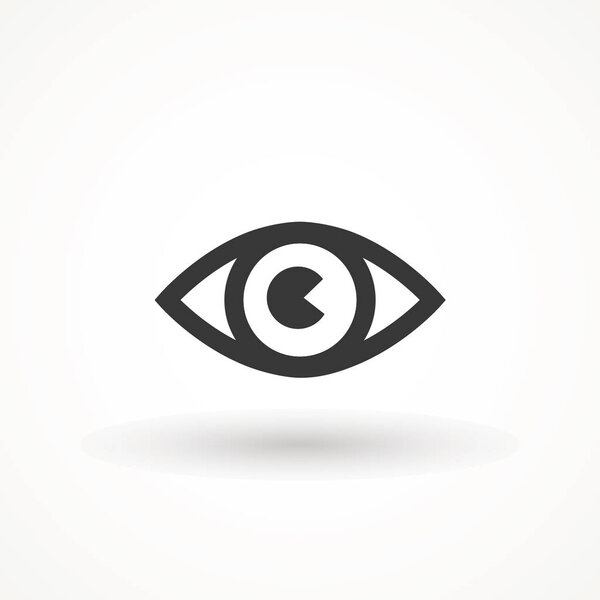 Eye , Look and Vision icon. Web site page and mobile app design vector element. Sign of view, look, opinion, glance, peek, , glimpse, dekko, eyebeam, eyewink . Flat design style.