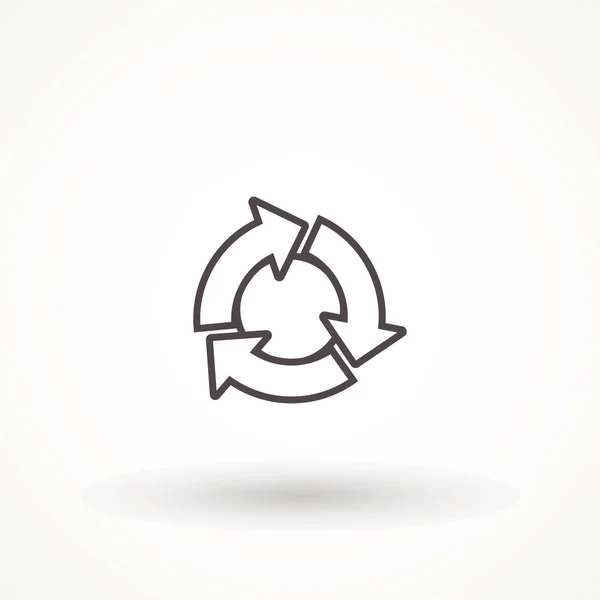 Rafraîchir icône circulaire isolée sur fond blanc. Recyclage vecteur plat tourner la flèche Illustration vectorielle . — Image vectorielle