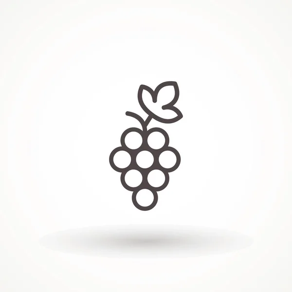 Grape Icon Food Fruits silhouette Web line icon, bunches of grapes — Stock Vector