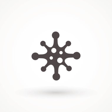 Beyaz üzerine izole edilmiş mikrop, bakteri, bakteri ikonu. Antibakteriyel, bakteri simgesi yok