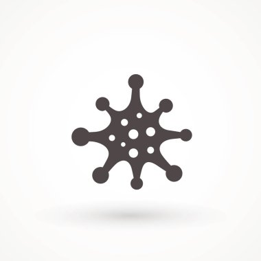 Beyaz üzerine izole edilmiş mikrop, bakteri, bakteri ikonu. Antibakteriyel, bakteri simgesi yok