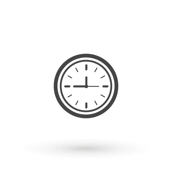 Icône de l'horloge dans le style plat à la mode isolé sur fond. Horloge icône page symbole pour la conception de votre site Web Symbole de temps . — Image vectorielle