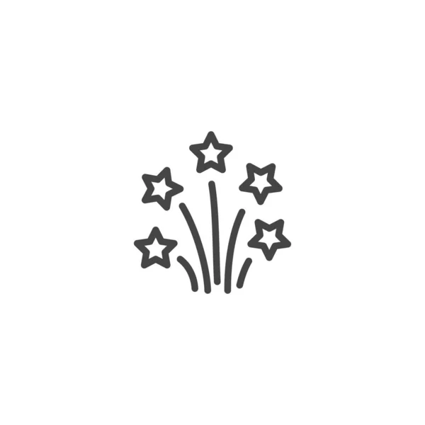 Icono de fuegos artificiales, signo vectorial, pictograma plano aislado en blanco. Ilustración del logo Salute star icon en diseño simple sobre fondo blanco — Vector de stock