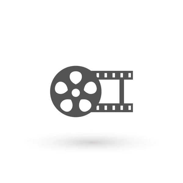 Icône de bobine de film gris isolé sur fond transparent. Illustration vectorielle — Image vectorielle