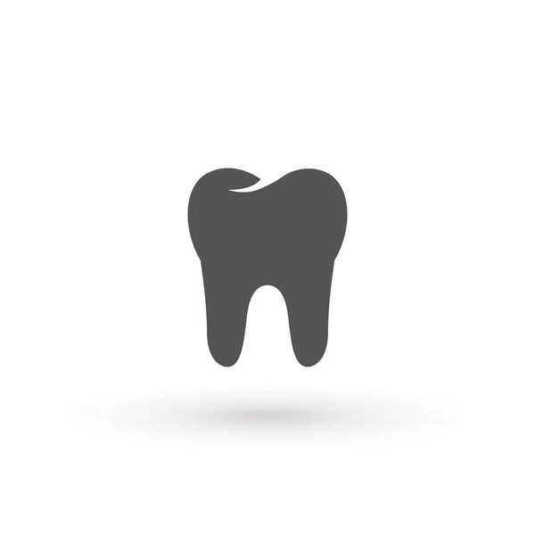 Diente sano icono, dientes icono dentista símbolo de signo de vector plano. Para interfaz de usuario móvil diente limpio, símbolo de odontología, cuidado, dentista, signo médico — Vector de stock