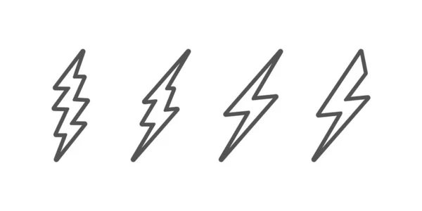 Un fulmine vettore. Set di illustrazioni fulmini. Una scia di fulmini. icona flash bullone elettrico. Logo Thunder Strike. Carica l'icona del flash. Thunderbolt icona Flash . — Vettoriale Stock