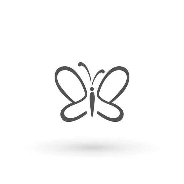 Butterfly icon. Concept Logo Design Template Set of silhouette of butterfly, vector illustration — Stock Vector