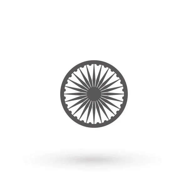 Roda Ashoka ícone símbolo indiano. Elemento da Índia para o conceito móvel e ícone de aplicativos da web. Esboço, ícone de linha fina para design e desenvolvimento de sites, desenvolvimento de aplicativos —  Vetores de Stock