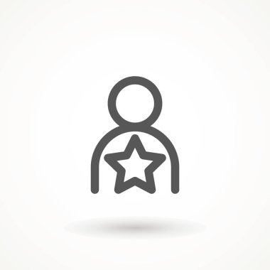 Kullanıcı Simgesi - Yıldız, Favori, Çalışan, Hesap Simgesini İzleyen Profil Vektörü. İdeal adam. Avatar işareti, yıldızlı favori adam. İyi adam sembolü. En iyi kalite kişi simgesi