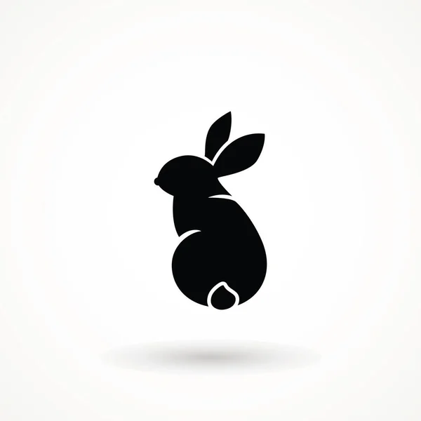 Easter rabbit silhouette isolated on a white background. Cartoon vector element . Animal — Stock Vector